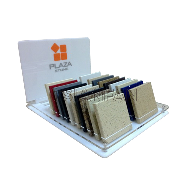 白色烤漆-石材展示架廠家-臺(tái)面式石英石展架