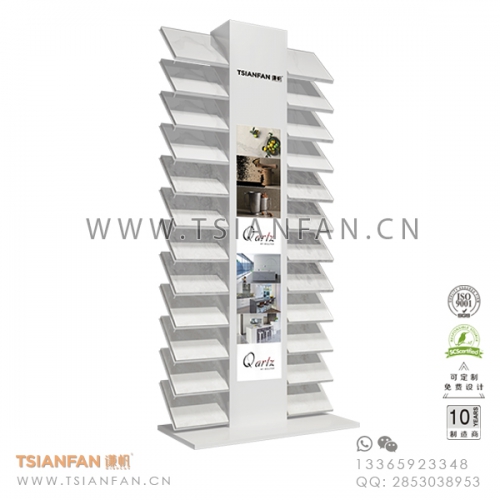 白色烤漆-大理石樣板架-花崗石展架-配燈箱