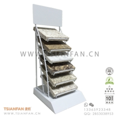 白色烤漆-天然石展架-大理石石材建材小貨架