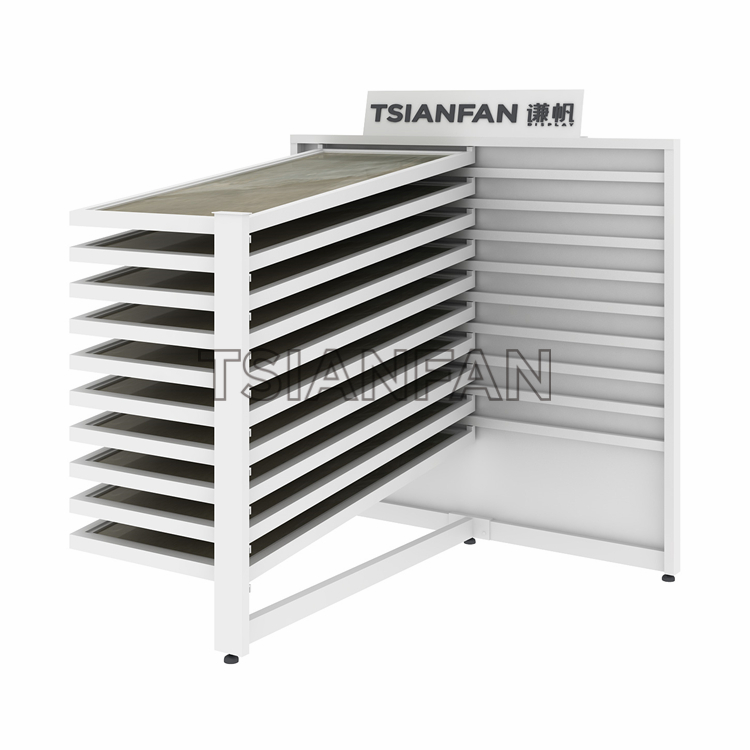 瓷磚斜躺展廳架