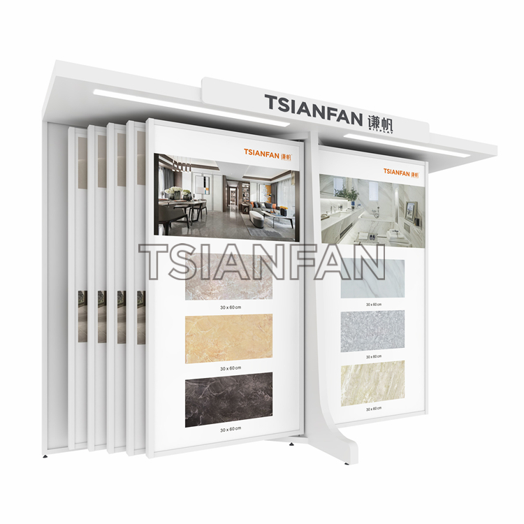墻磚翻頁柜-蝴蝶型瓷磚翻頁展架-歡迎定制