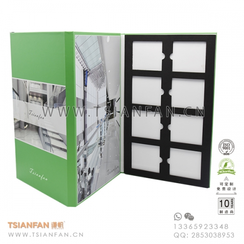 人造石樣板盒-石英石4折頁樣品冊-紙板材質