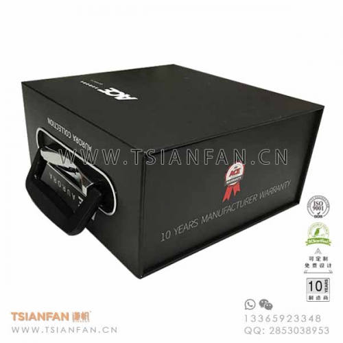 人造石手提包裝盒-黑色石材手提式樣板盒-紙板材質(zhì)