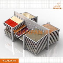 瓷磚雙排斜躺展示架-放瓷磚展廳展架-精致美觀