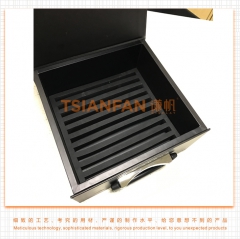 人造石手提包裝盒-黑色石材手提式樣板盒-紙板材質(zhì)