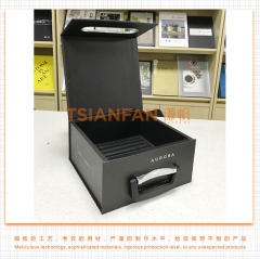 人造石手提包裝盒-黑色石材手提式樣板盒-紙板材質(zhì)