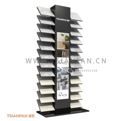 精致美觀-大理石落地架-落地式石英石樣板展示架-配燈箱